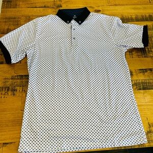 Men's Navy Patterned Polo Shirt